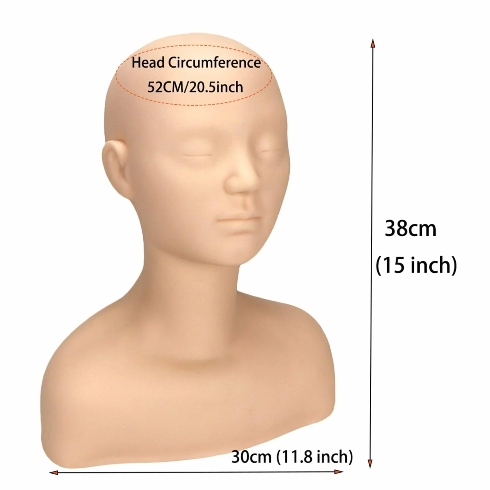 Soft Silicone Massage Training Mannequin Head With Shoulder Professional Cosmetology Make Up Practice Doll Head For Hairdressers