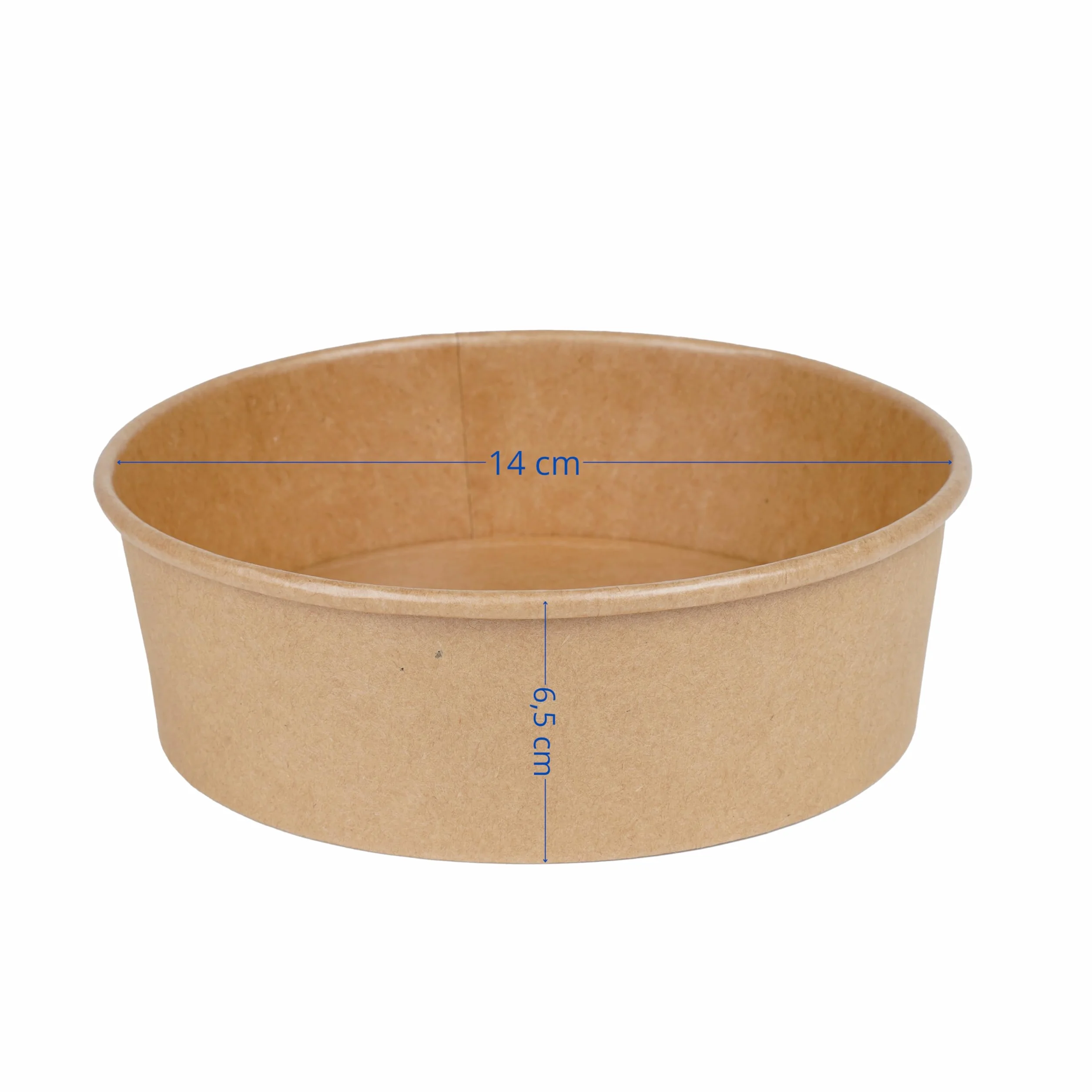 Inoverse 50 sztuk Kraft, miseczki do sałatek z pokrywką 750 ml, jednorazowe kubki do sałatek, przekąski, zup, musli, okrągłe, z twardego papieru, brązowe
