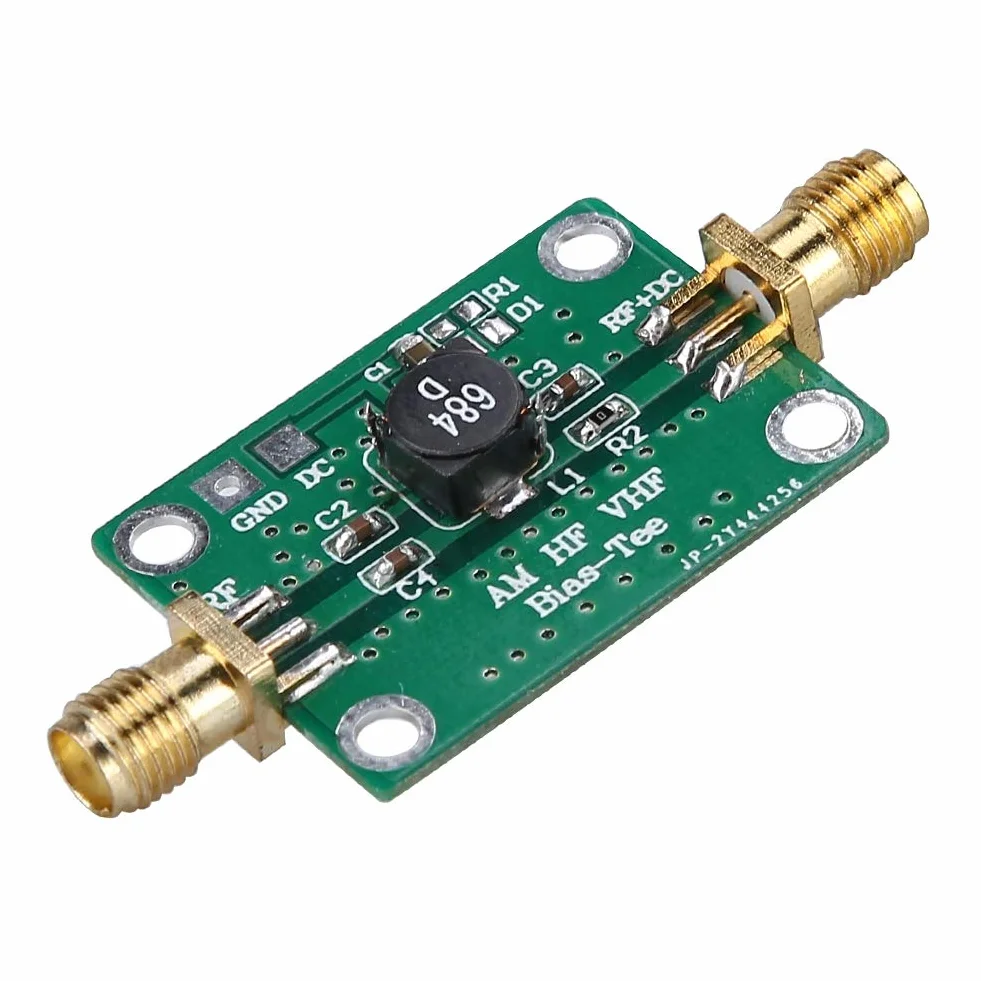 Garsent Wzmacniacz Bias Tee, 25k -100MHz RF Wzmacniacz Szerokopasmowy Koncentryczny Feed Bias Tee dla HAM Radio RTL SDR LNA.