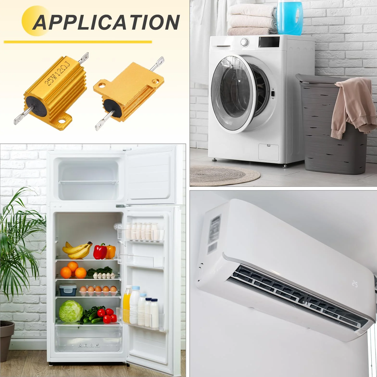 QUARKZMAN 3 sztuki 25 W 12 omów 5% aluminiowa obudowa oporowa, rezystory nawijane na drut, przyłącze śrubowe, obudowa zmontowana, złoto