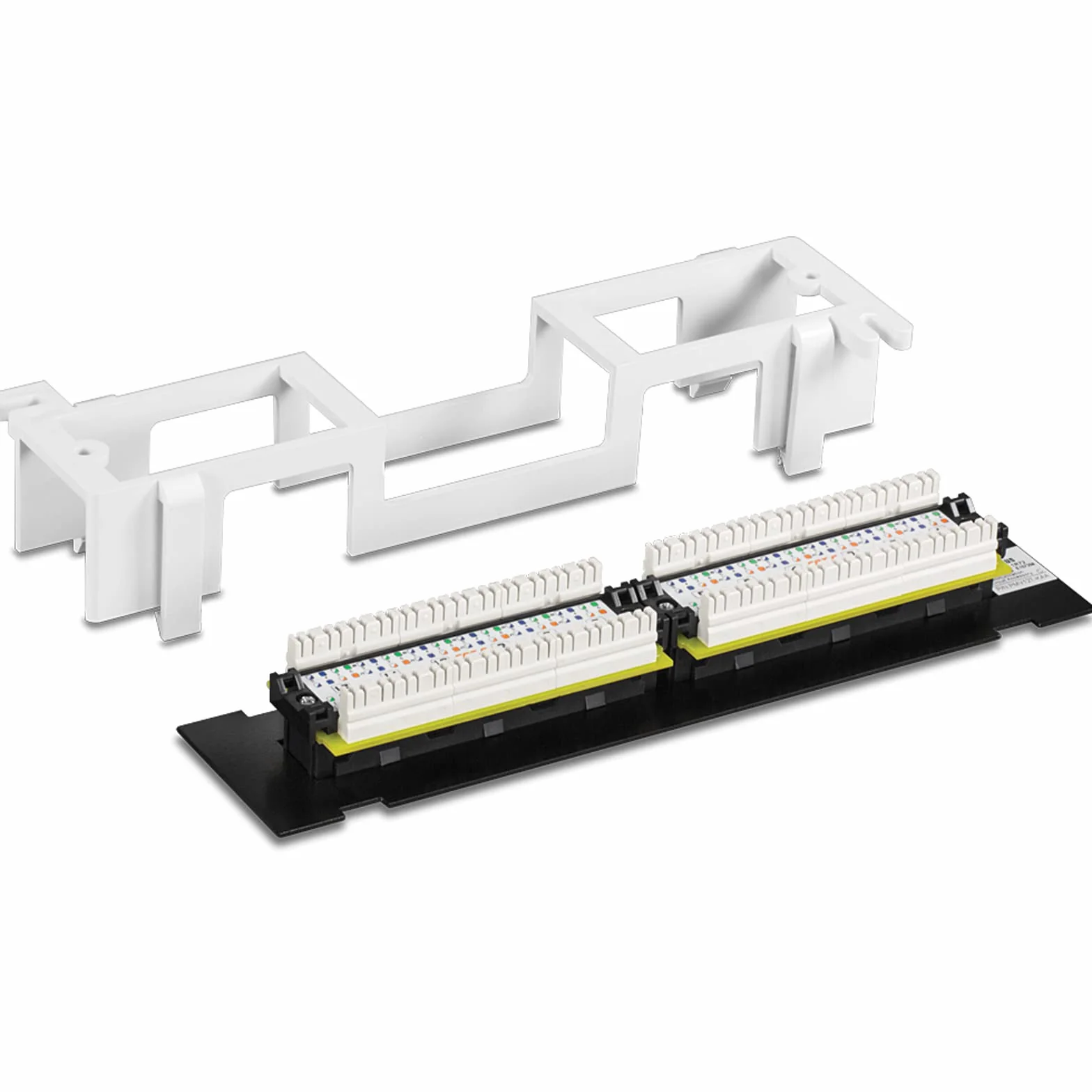 TRENDnet 12-portowy nieekranowany panel krosowy Cat6, TC-P12C6V, uchwyt ścienny, w zestawie wspornik 89D, instalacja pionowa lub pozioma, kompatybilny z okablowaniem Cat5e i Cat6 RJ45, 110 bloków