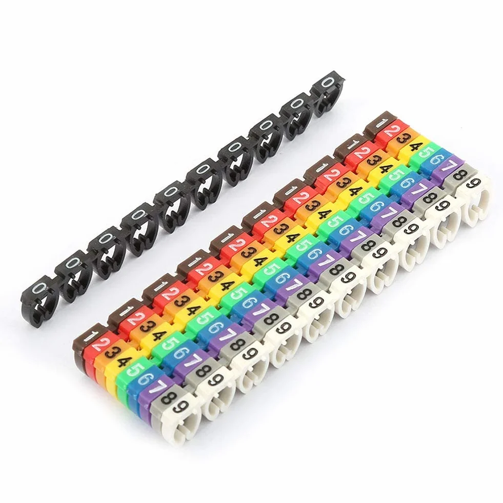 100/150 Szt. 1.5/2.5/4/6mm² Numeracja Drutu Znacznik Cyfrowy Numer Rury Znaczniki Drutu Etykieta Rura Znacznik Kablowy Kolorowy Numer Drutu(150 szt. -1,5 mm 1,5 kwadratowy)