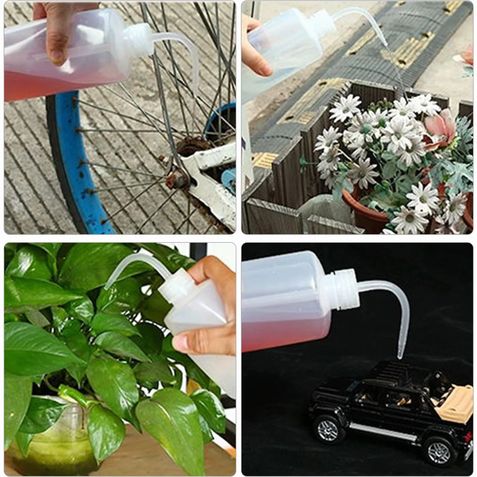 3 sztuki butelki do mycia, 250 ml, plastikowe butelki do wyciskania, plastikowa butelka do mycia laboratoryjnego, butelka do mycia wyciskania, przezroczysta butelka z rozpylaczem, Kiuiom