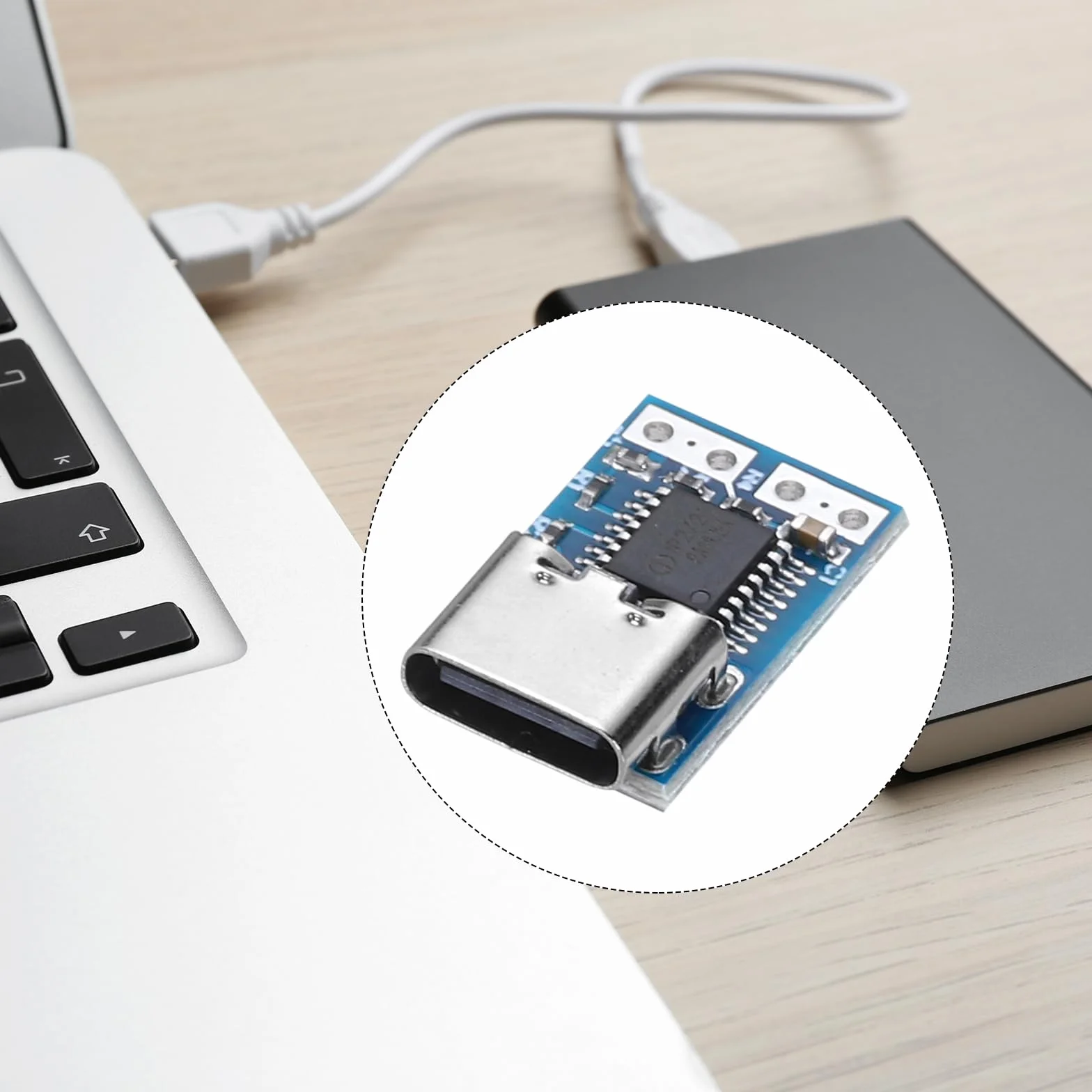 QUARKZMAN 5 sztuk USB-C PD 9 V DC moduł wyzwalacza napięcia stałego, 0,7 x 0,4 cala, gniazdo 5 A typu C, wejście do szybkiego ładowania, płytka Decoy do zasilacza notebooka, kolor niebieski