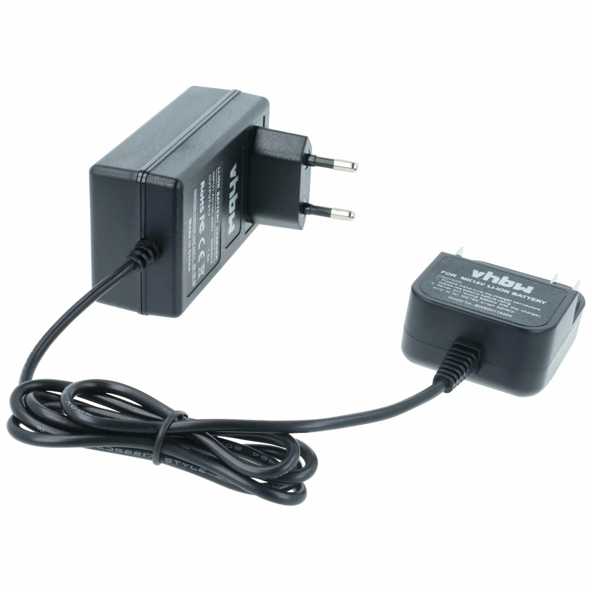 vhbw Ładowarka kompatybilna z Makita BO180DZ, BPB180, BPB180F, BPB180Z, BPJ140, BPJ180, BPT351, BPT351RFE Baterie narzędziowe Li-ION (18V)