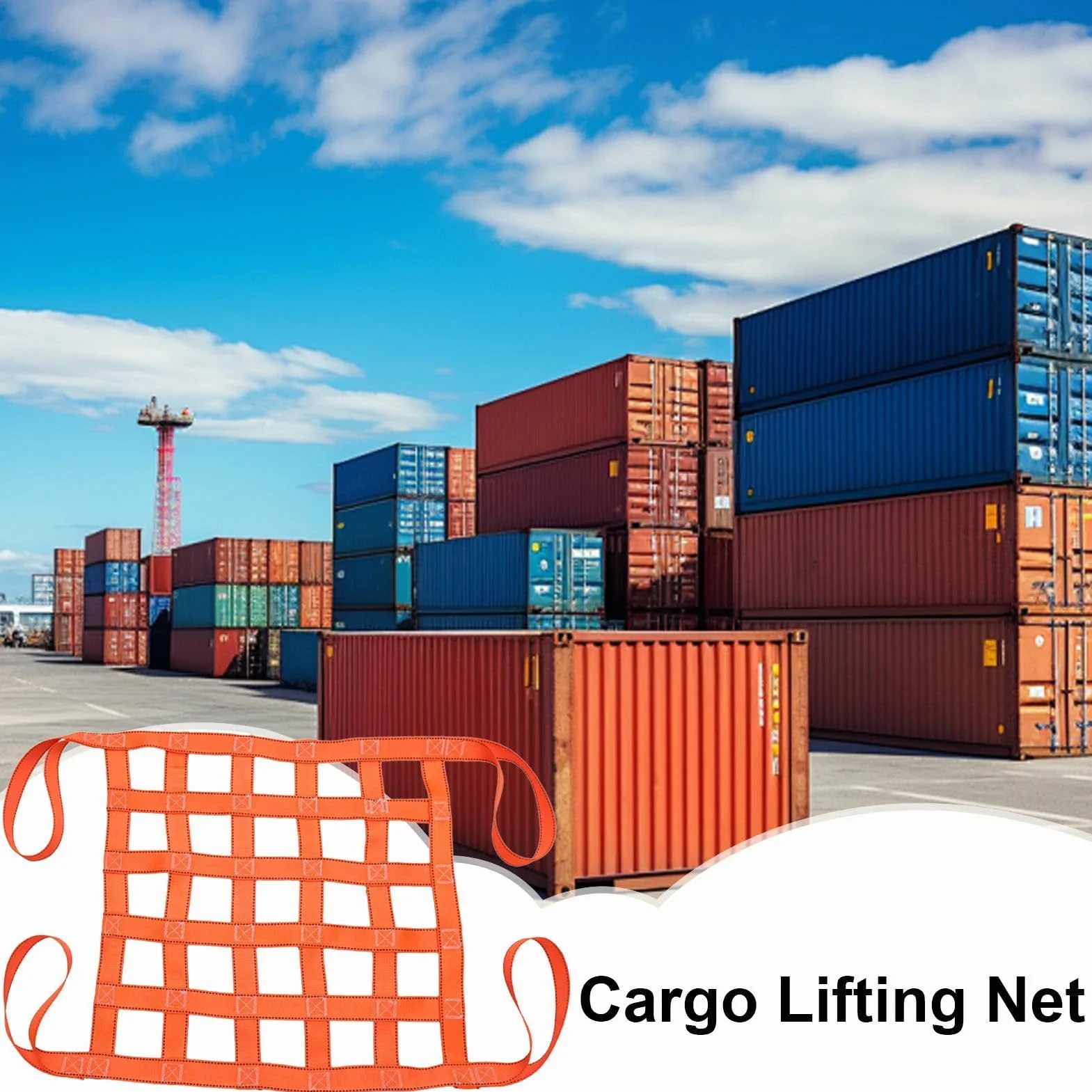 Cargo Lifting Net, High Load Cargo, Multifunctional Cargo, Hoist Lifting Net, Heavy Duty Net, Lifting Cargo Net, Cargo Unloading Net Versatile Multifunctional Design Easy To Use For Loading And Unload