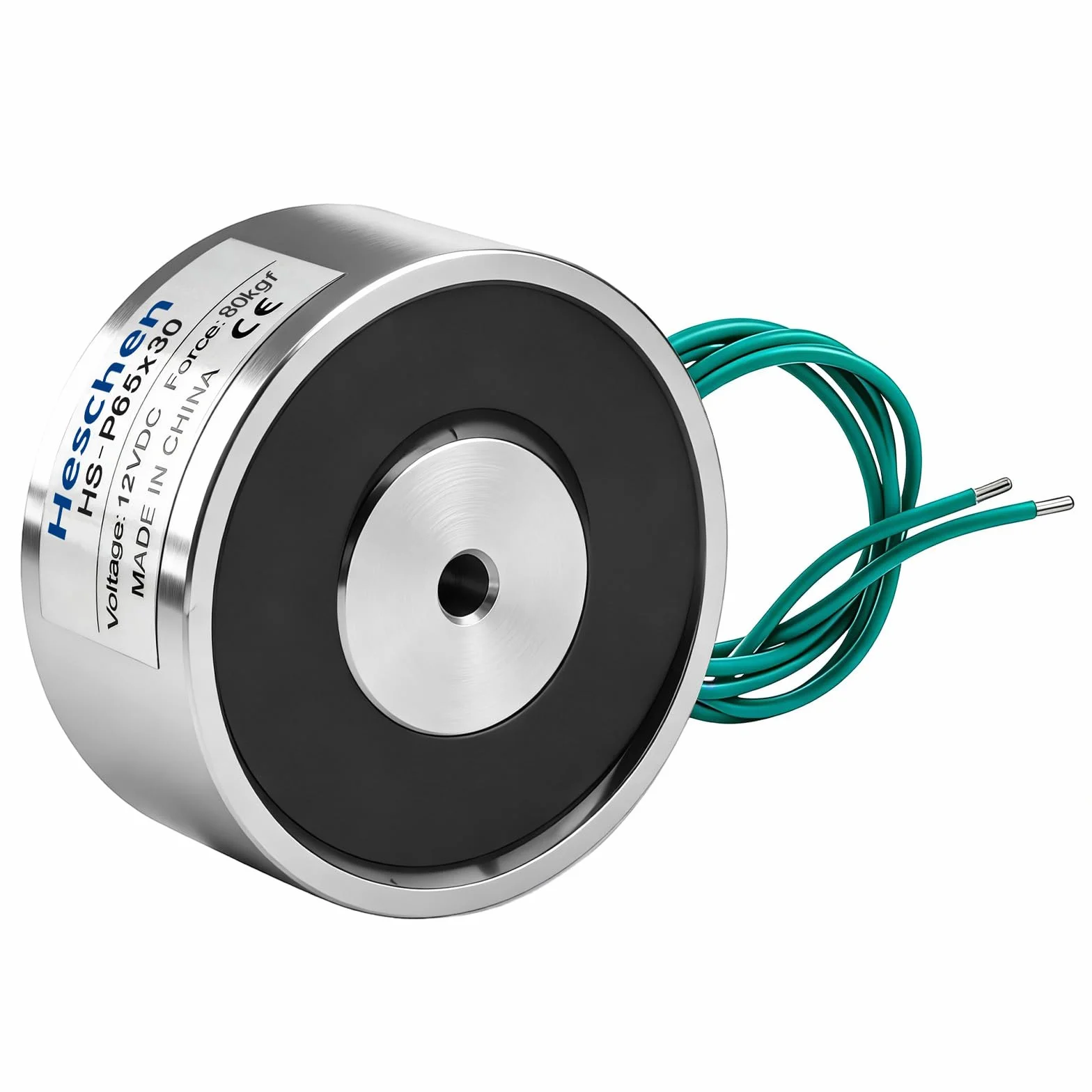Heschen Elektromagnes elektromagnetyczny, P65/30, średnica zewnętrzna 65 mm, DC 12 V 13 W, 80 kg