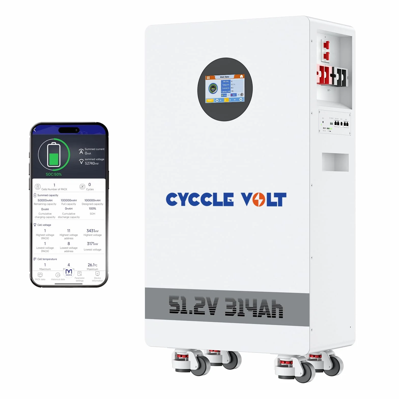 Akumulator LiFePO4 48V 300Ah 16kWh z BMS 200A Wi-Fi Bluetooth RS485 CAN