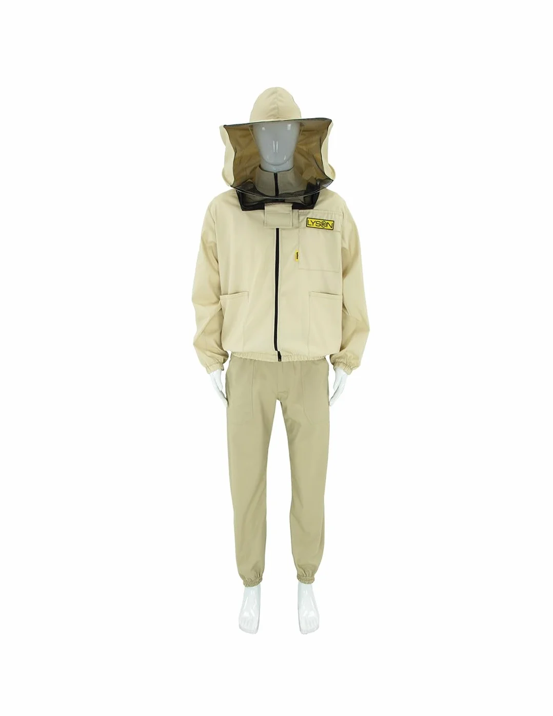 LYSON Bluza pszczelarska ze zdejmowanym kapeluszem, bluzka pszczelarska z welonem, koszula ochronna dla pszczelarzy Beekeeping Jacket ochrona przed pszczołami, owadami, odzież pszczelarska, rozmiar XL