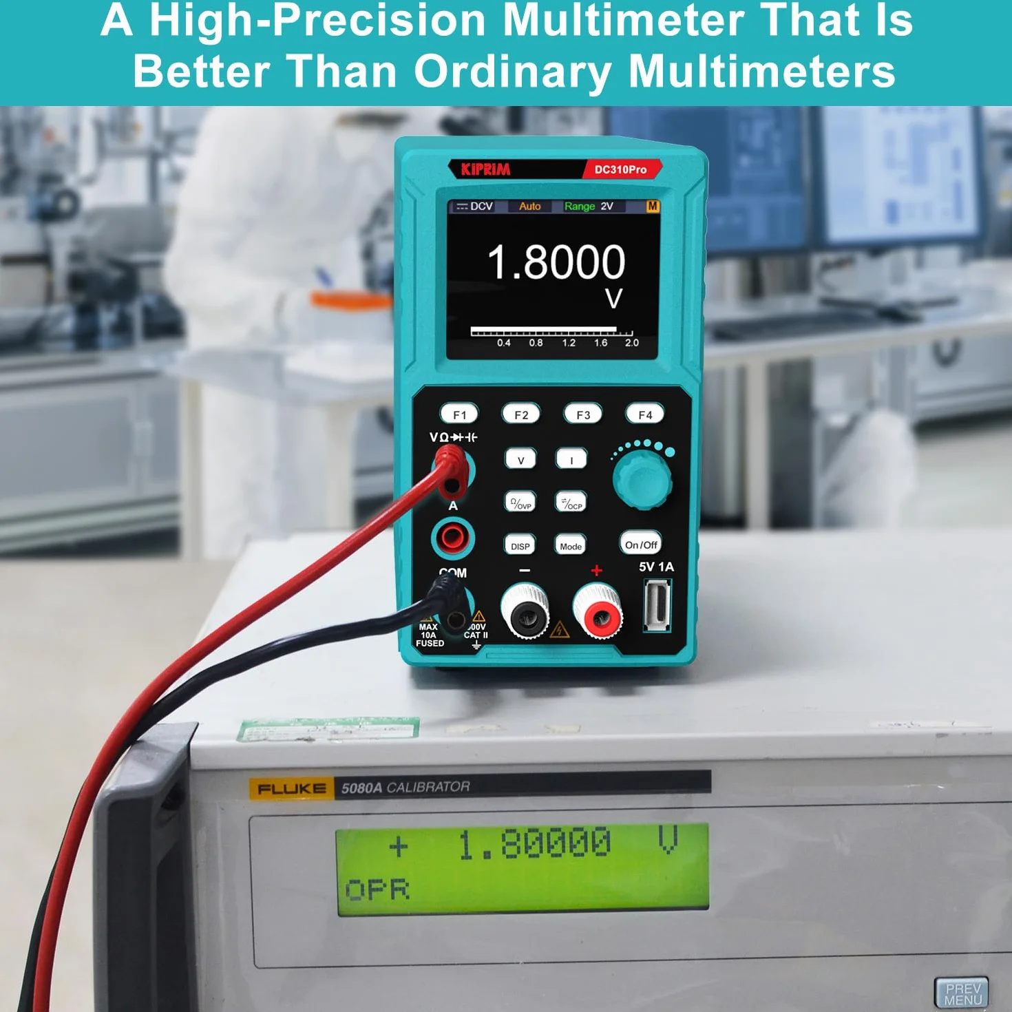 Kiprim Zasilacze laboratoryjne 2 w 1 i programowalny multimetr (0-30 V, 0-10 A) DC310Pro regulowane zasilacze z pamięcią danych, OCP, OVP, oprogramowaniem PC i ładowaniem USB
