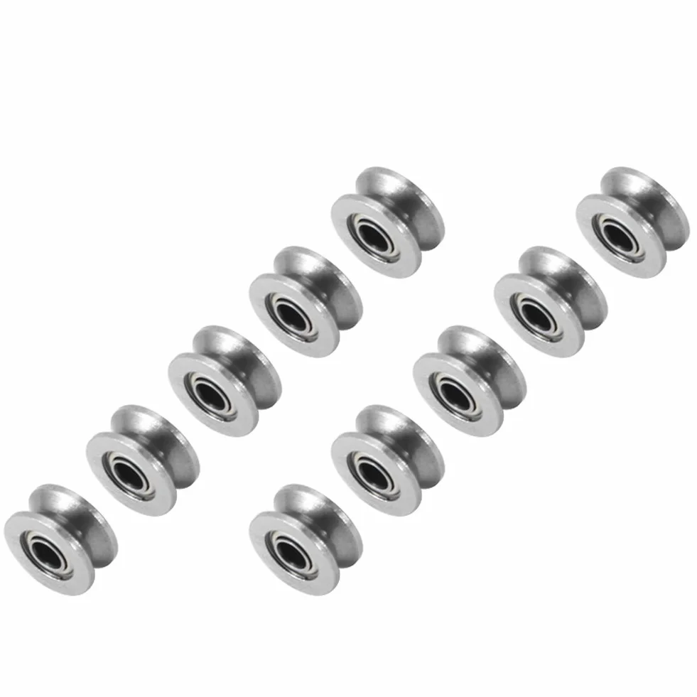 10 sztuk V624ZZ koło pasowe luźne podwójne 6mm miniaturowe stalowe łożysko kulkowe z rowkiem w kształcie litery V koło pasowe ze stali węglowej podwójna osłona 4x13x6mm do koła pasowego prowadzącego Rail Track Liner Motion System