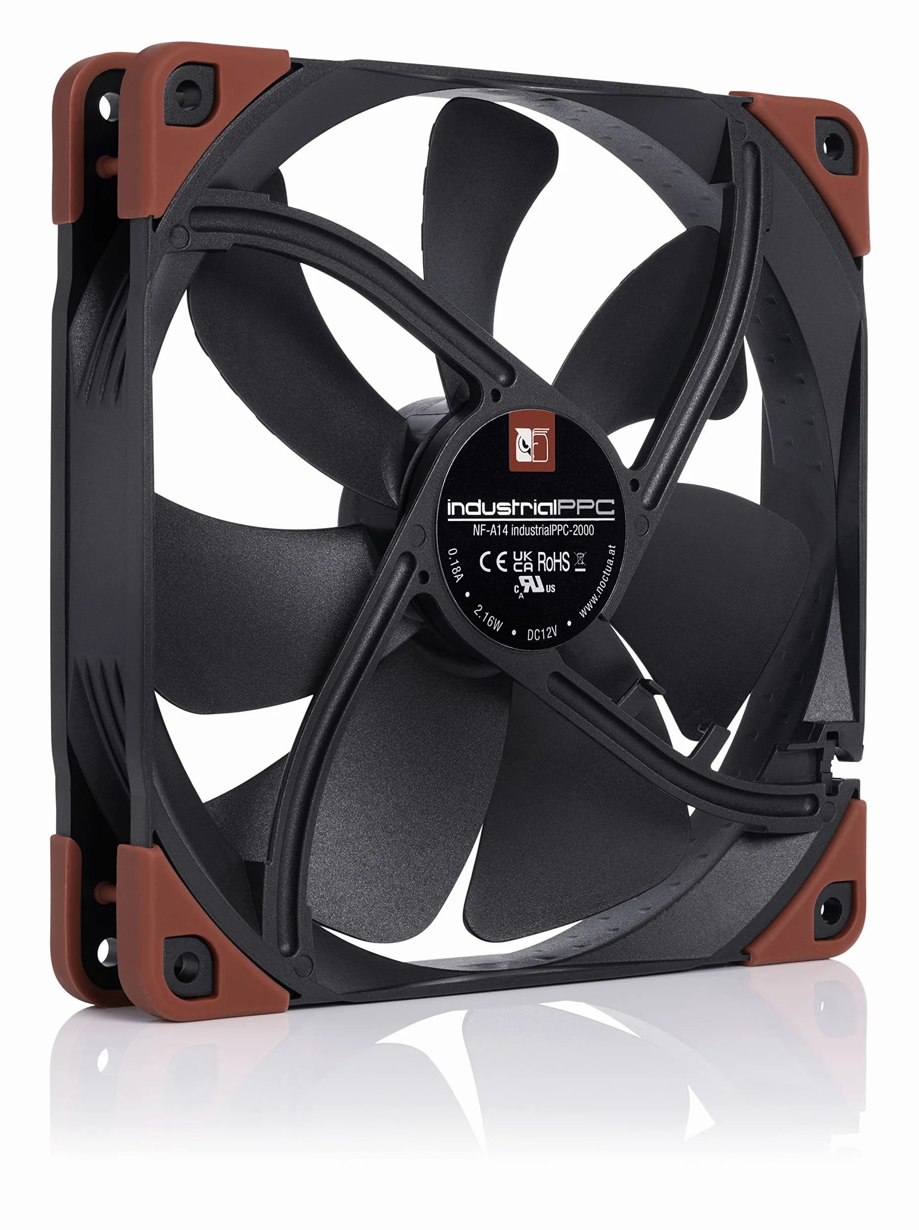 Noctua NF-A14 iPPC-2000, 3-Pinowy, Wysokowydajny Wentylator o Prędkości 2000 obr./min (140 mm, Czarny)