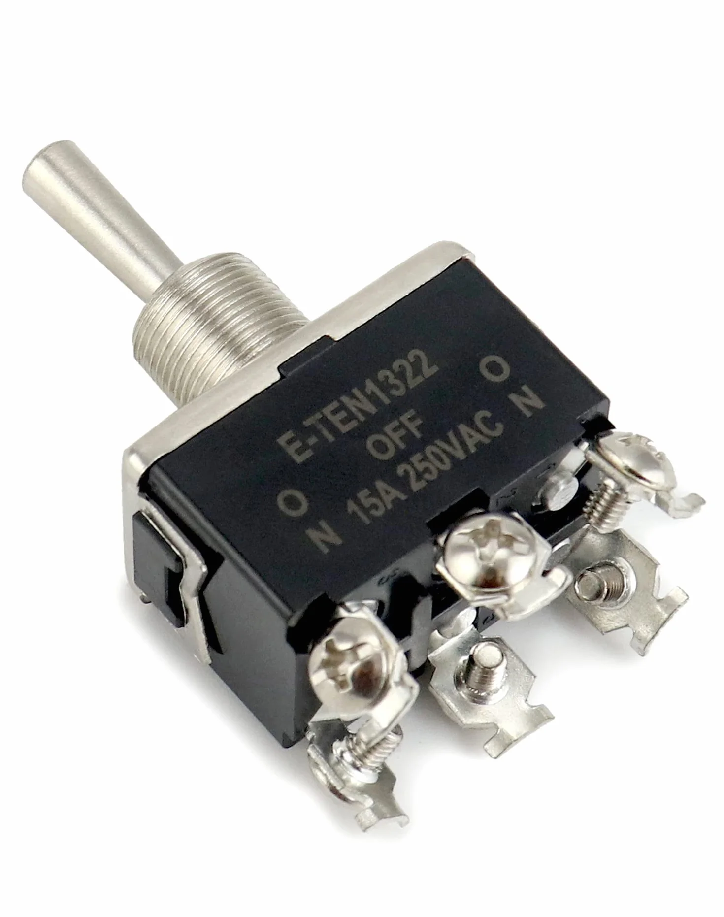 QWORK® Przełącznik dwustabilny, AC380V 15A / AC250V 10A 3 pozycja 6 Terminal ON-Off-ON Przełącznik kołyskowy z czarną wodoodporną osłoną, 3 szt.