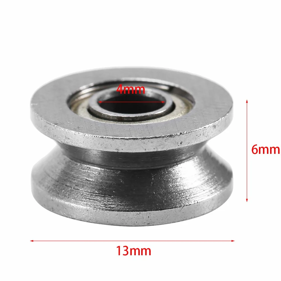 10 sztuk V624ZZ koło pasowe luźne podwójne 6mm miniaturowe stalowe łożysko kulkowe z rowkiem w kształcie litery V koło pasowe ze stali węglowej podwójna osłona 4x13x6mm do koła pasowego prowadzącego Rail Track Liner Motion System