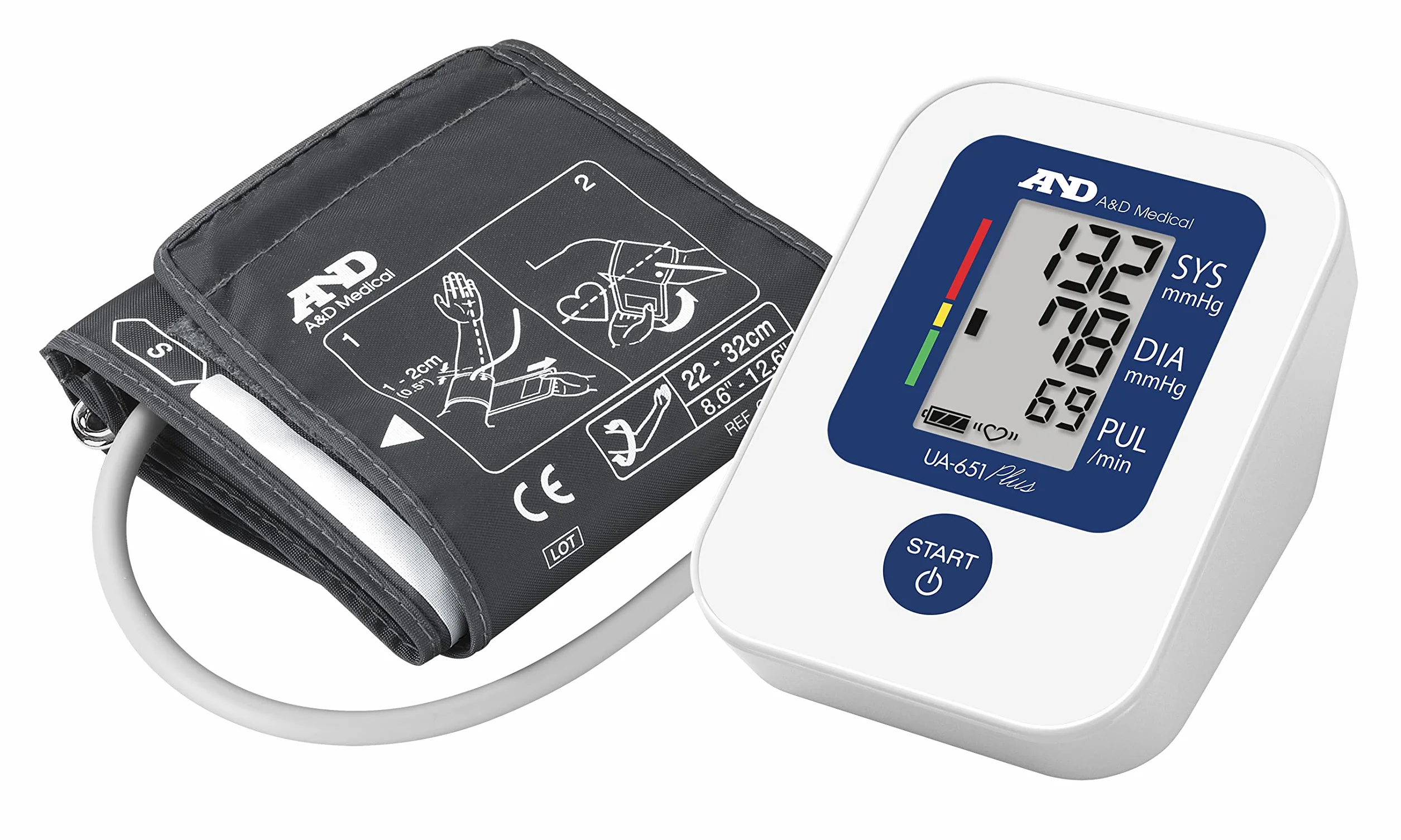 A&D Medical UA-651 Plus Sfigmomanometr z Wykrywaniem Migotania Przedsionków Biały