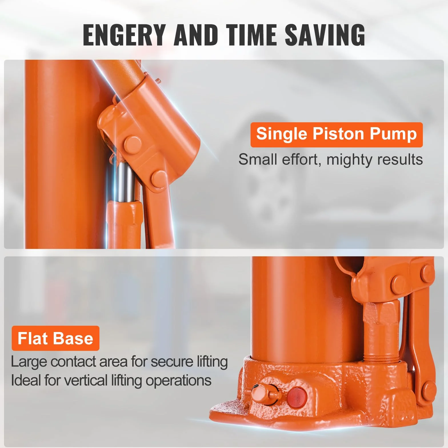 VEVOR Hydrauliczny podnośnik samochodowy 4 t cylinder z pojedynczą pompą tłokową płaską podstawą