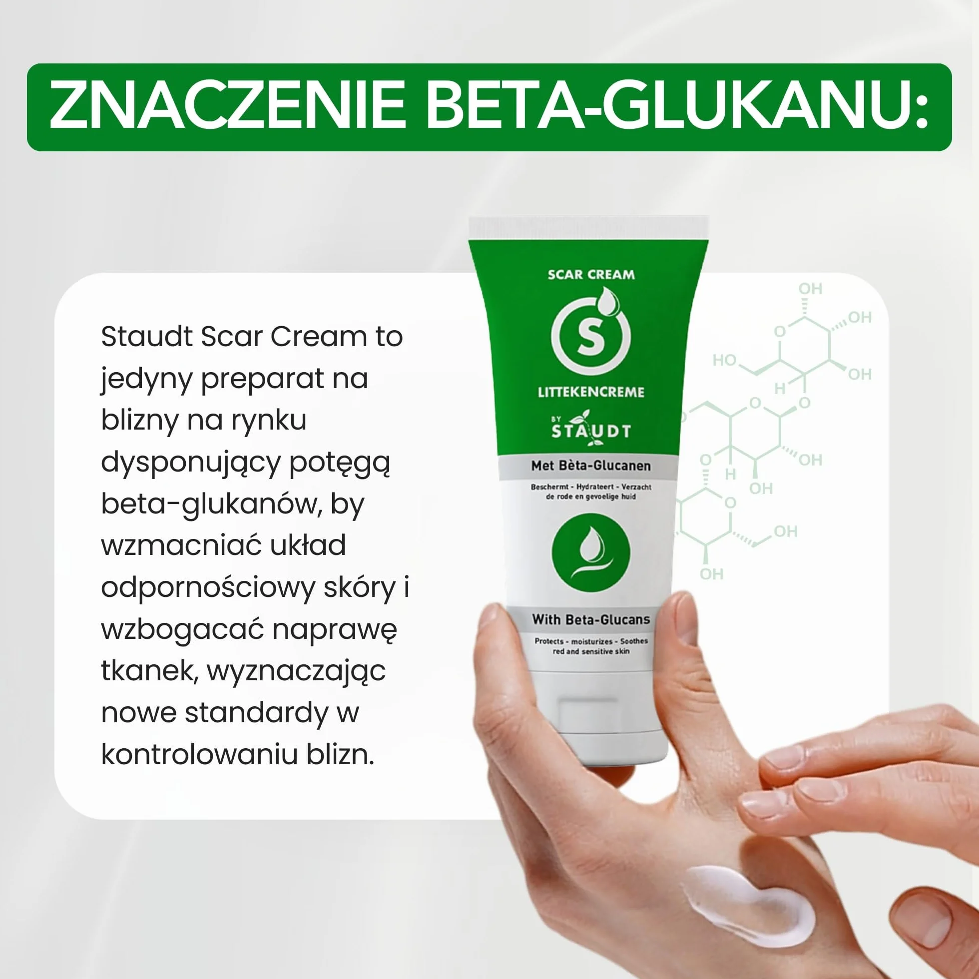 STAUDT Krem na blizny premium, 100 ml, wartościowy rozmiar, zaawansowana formuła z witaminą E, miodem, kwasem hialuronowym i silikonem, intensywne gojenie starych i nowych blizn, chirurgicznych,