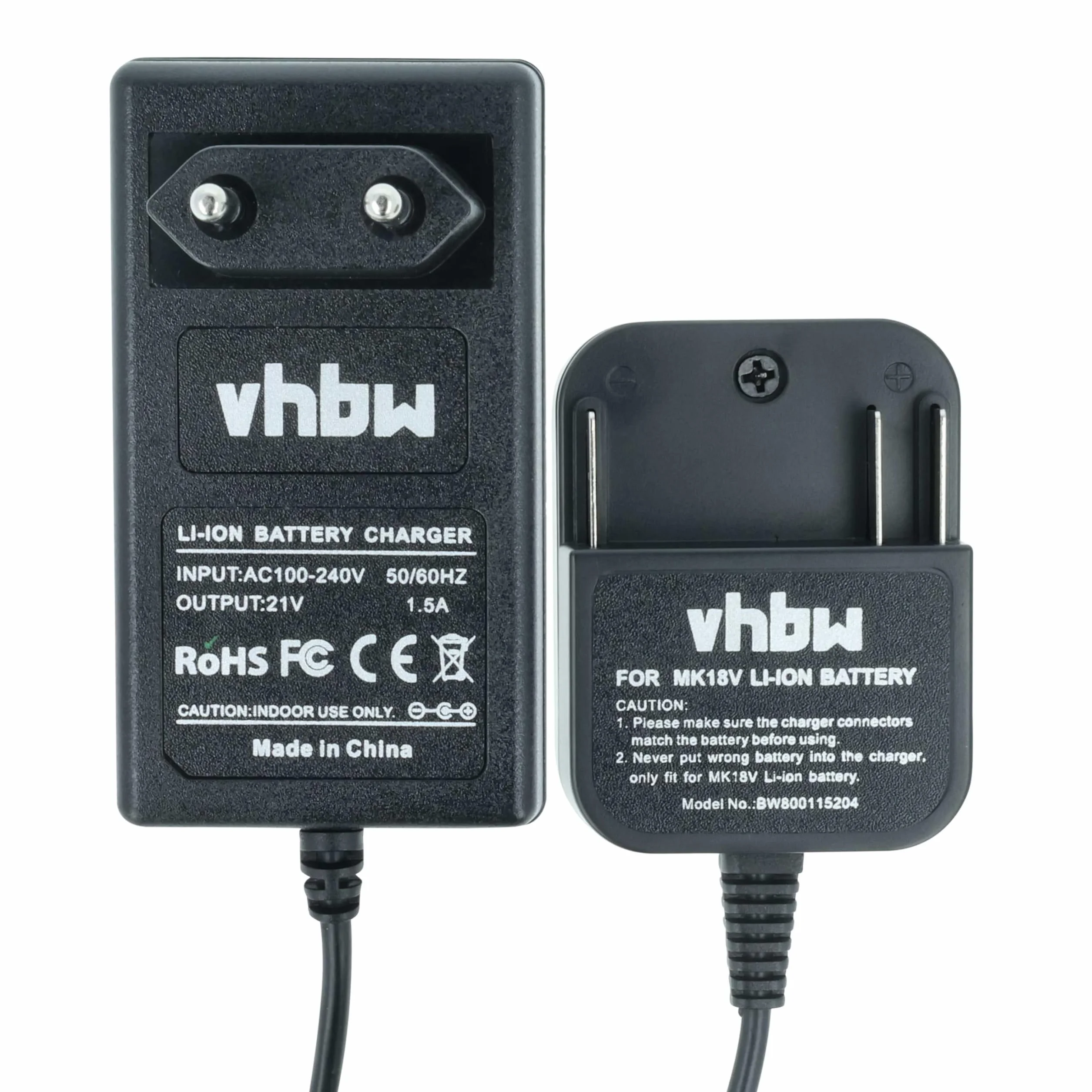 vhbw Ładowarka kompatybilna z Makita BO180DZ, BPB180, BPB180F, BPB180Z, BPJ140, BPJ180, BPT351, BPT351RFE Baterie narzędziowe Li-ION (18V)