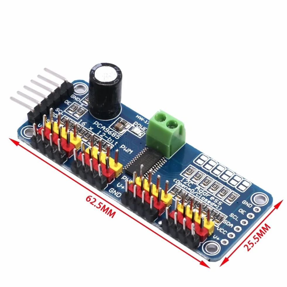 DollaTek PCA9685 16-kana?owy 12-bitowy sterownik silnika PWM Servo Module Robot I2C