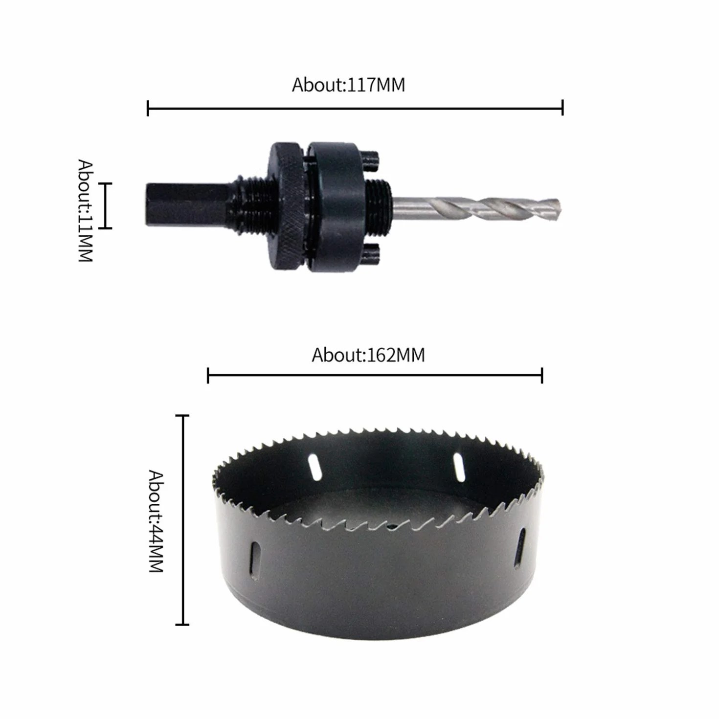 Laiwei Otwornica 162 mm Wiertło do Otworów A2 Głębokość Cięcia 38 mm
