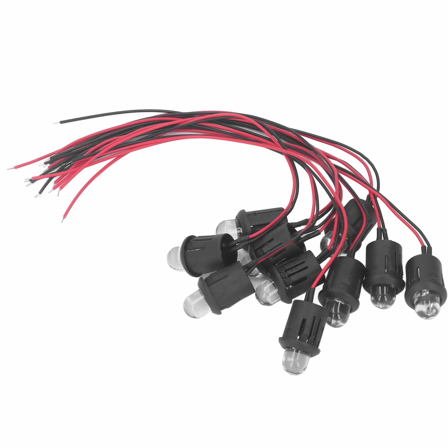 Tablica Pilot Lampka Kontrolna żarówka Okablowana Dioda Elektroluminescencyjna LED Plastikowy Klips Uchwyt Panel Wyświetlacza do Oświetlenia Samochodu światło Hamowania 10mm 12V (Czerwony)