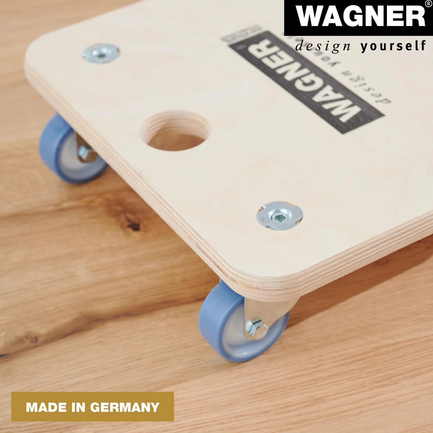 Wagner Transport Aid MM 1353 I 29 x 29 x 8,5 cm - Ładowność 250 kg - Idealny do nieporęcznych, urządzeń i mebli I Otwór na palec I Najlepiej ruchomy I Certyfikat FSC® - 20135301