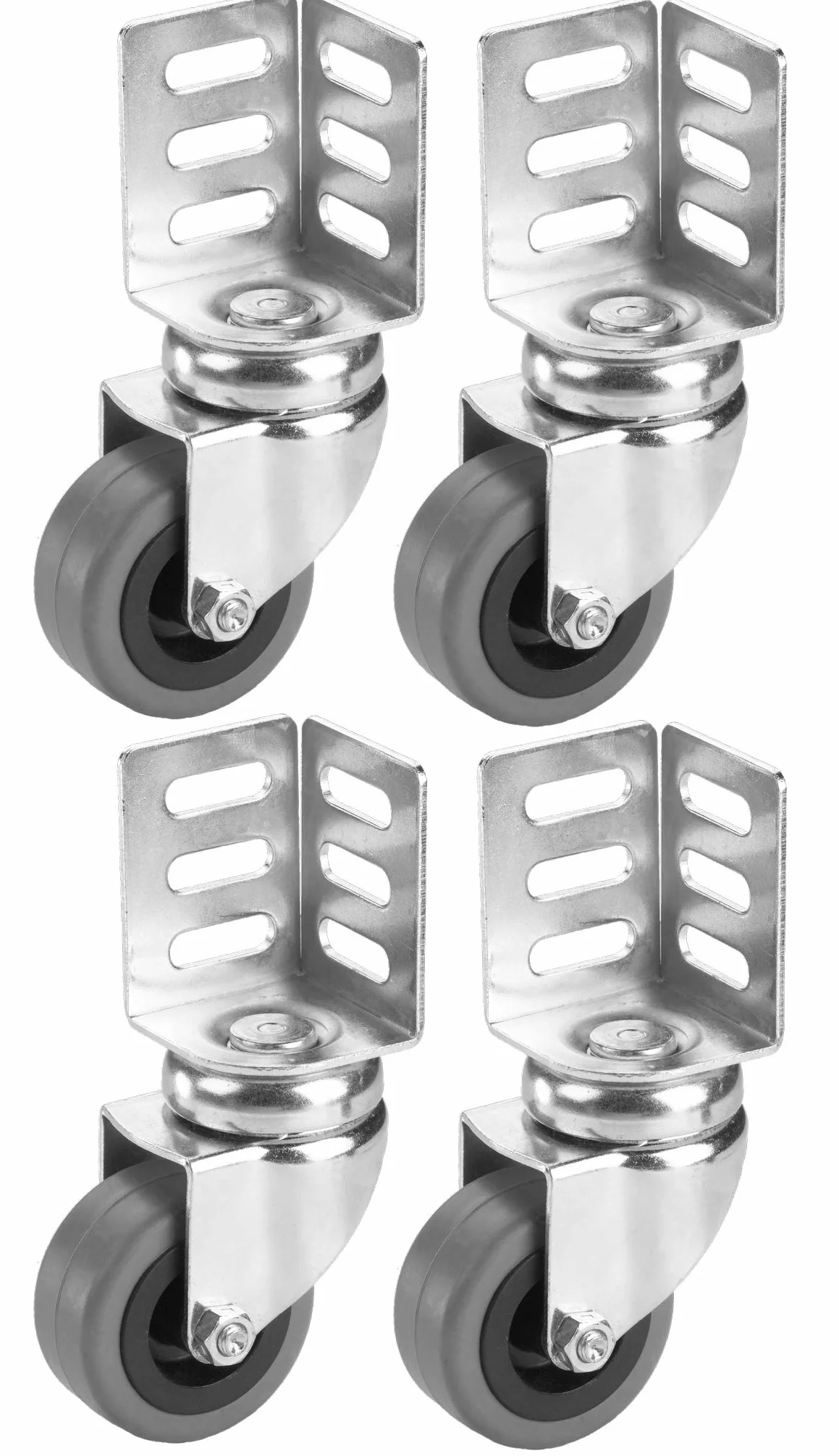 Dörner + Helmer Kółka skrętne z blachą kątową zestaw 4 sztuk 50 mm x 22 mm nośność 120 kg ocynkowane