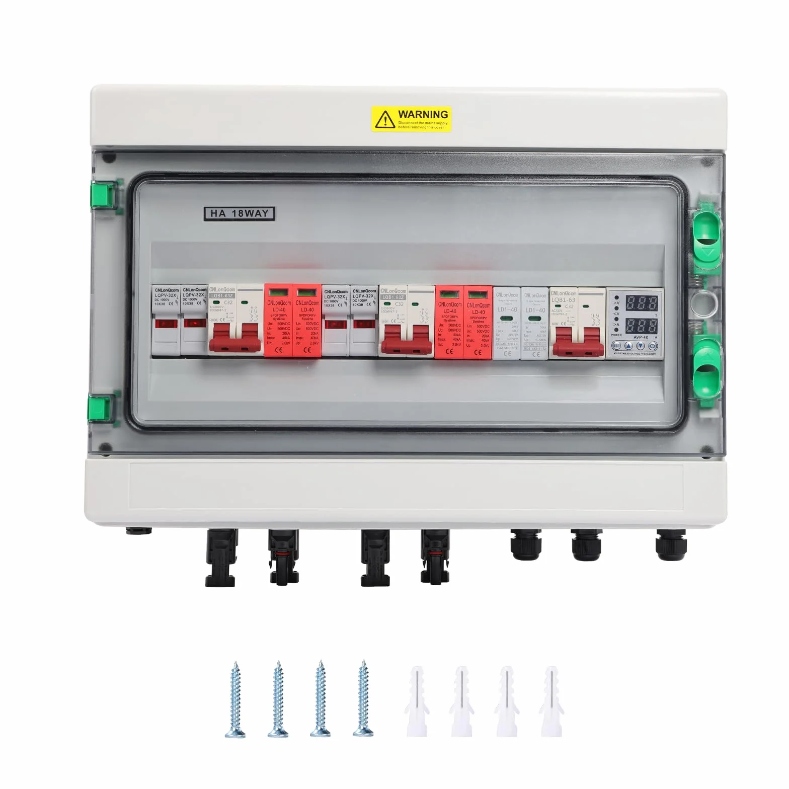 Ochrona przeciwprzepięciowa pv – DC500V2-2 + AC230V1-1 skrzynka przyłączeniowa solarna, ochrona odgromowa DC odłącznik PV, instalacja 2 struny 2 DC + 1 AC, DC Combiner Box wyłącznik nadprądowy