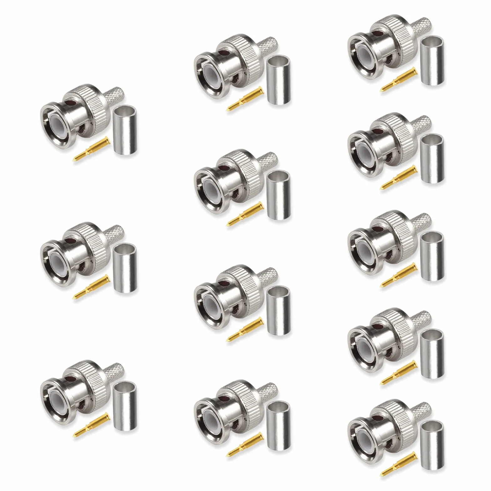 LEONTOOL BNC wtyczka zaciskowa 12 sztuk Q9 BNC wtyczka kabel adapter koncentryczny złącze do kabla koncentrycznego RG58