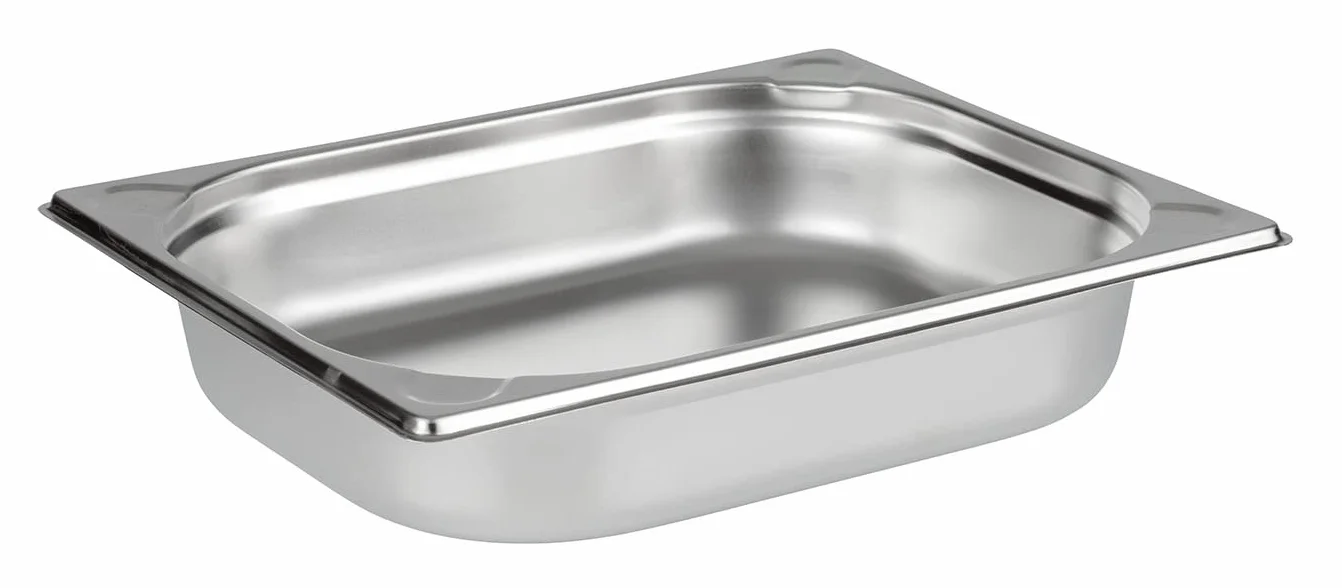 APS GN zestaw pojemników, 4-częściowy stal szlachetna składa się z: - 1 GN 1/2, 4 litry 32,5 x 26,5 cm, głębokość: 65 mm - 2 GN 1/4, 1,8 litra 26,4 x 16,2 cm, głębokość: 65 5 mm - 1 Adapter