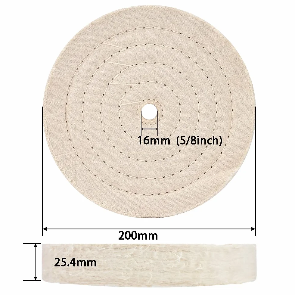 200 mm (70 warstw) Zszyta spiralna tarcza polerska z otworem 16 mm do narzędzi do szlifowania stołu, 2 szt. Tarcza polerska do szlifierki kątowej