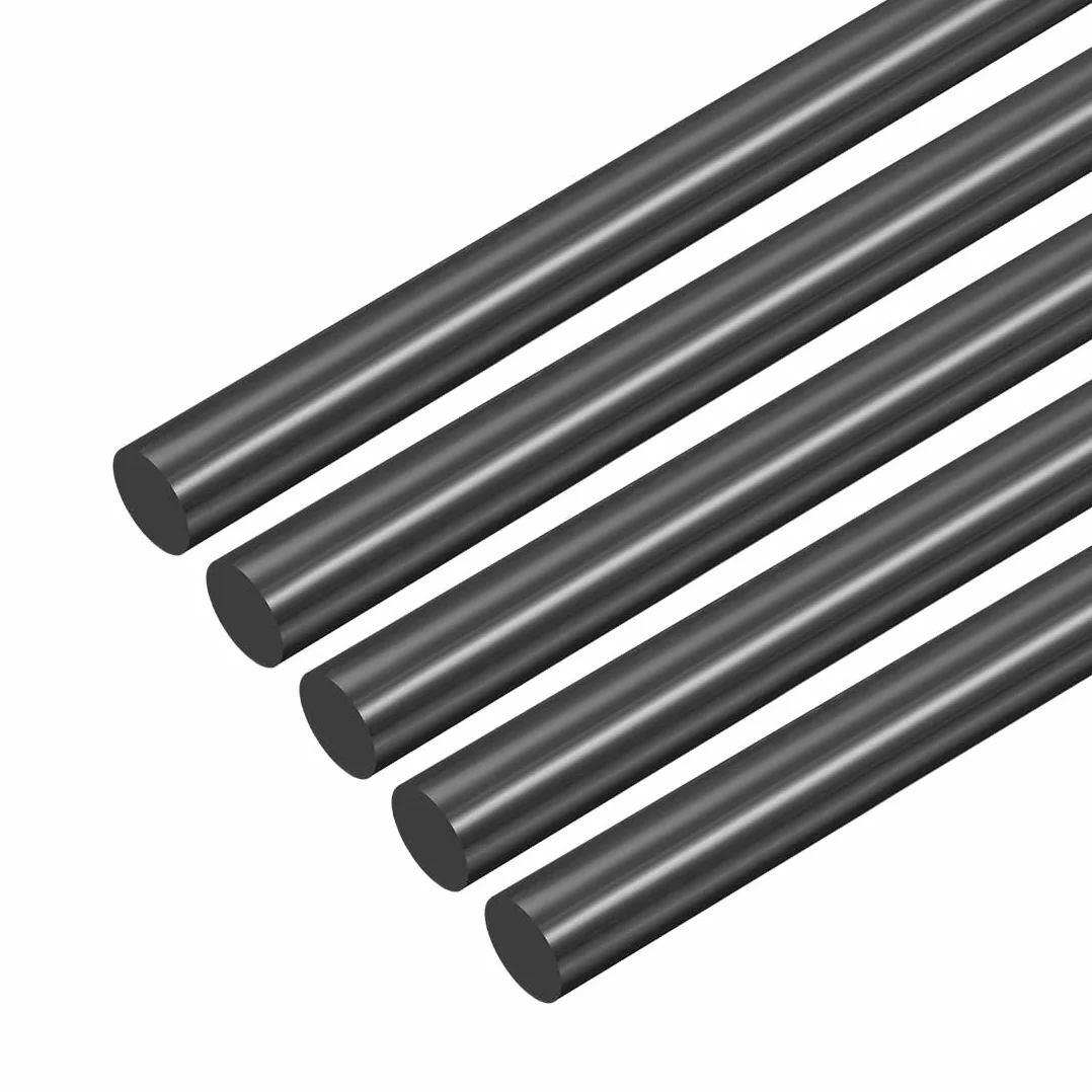 QUARKZMAN 10 sztuk czarnych prętów z tworzywa sztucznego 3 x 250 mm POM okrągły pręt z tworzywa sztucznego ABS, okrągły pełny drążek, model "zrób to sam", do budowy zabawek, modeli architektonicznych