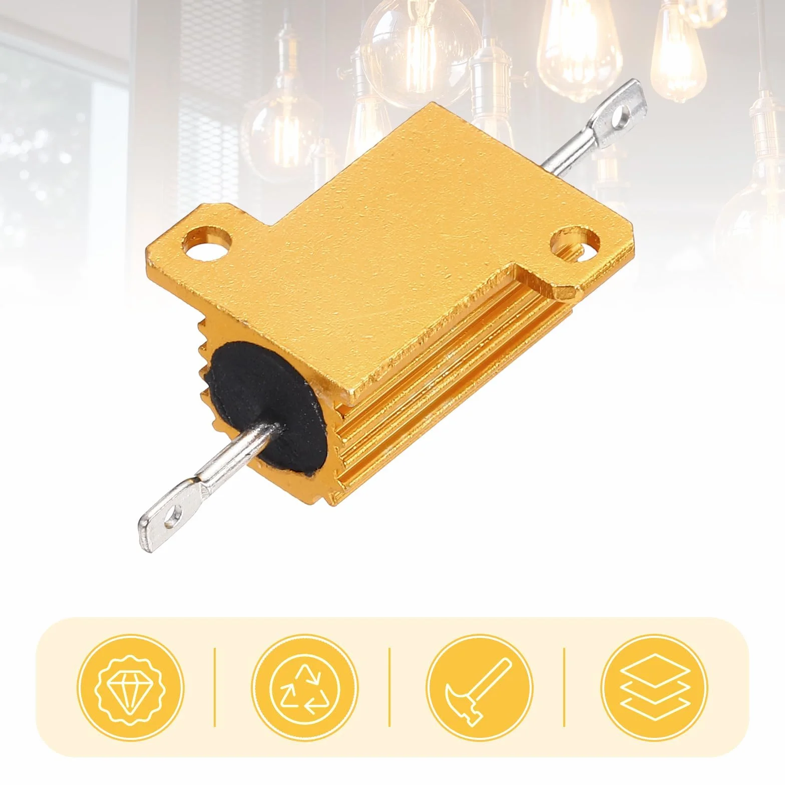QUARKZMAN 3 sztuki 25 W 12 omów 5% aluminiowa obudowa oporowa, rezystory nawijane na drut, przyłącze śrubowe, obudowa zmontowana, złoto
