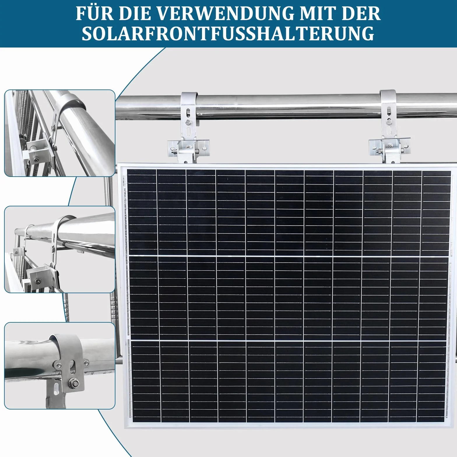 SZ-KARIDGE 4 sztuki haków na moduł solarny, stal nierdzewna, twardość 2,5, elektrownia balkonowa, montaż modułu PV, hak bez wiercenia