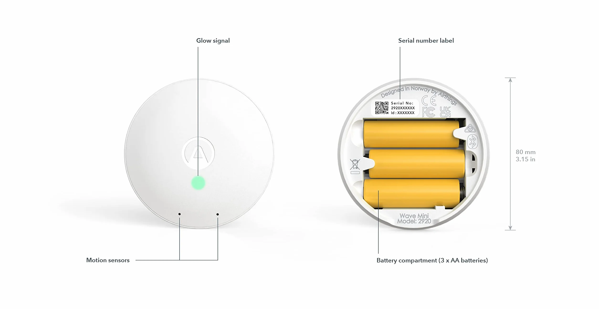 Airthings Wave Mini inteligentny miernik jakości powietrza w pomieszczeniach ze wskaźnikiem ryzyka powstania pleśni