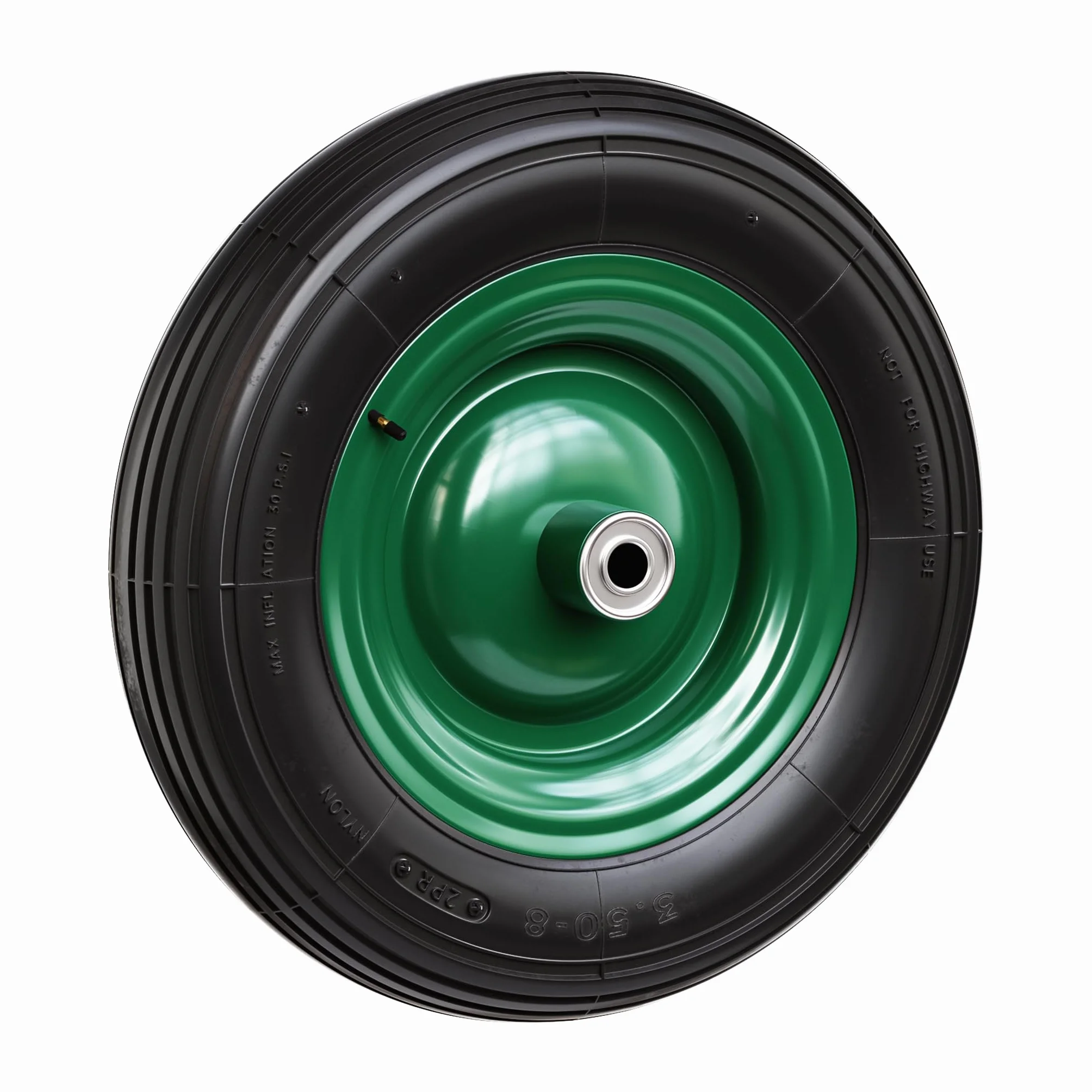 Wiltec opona zamienna do taczki 3.50-8 koło pneumatyczne kompletne ø 370-380 mm z dętką i felgą metalową