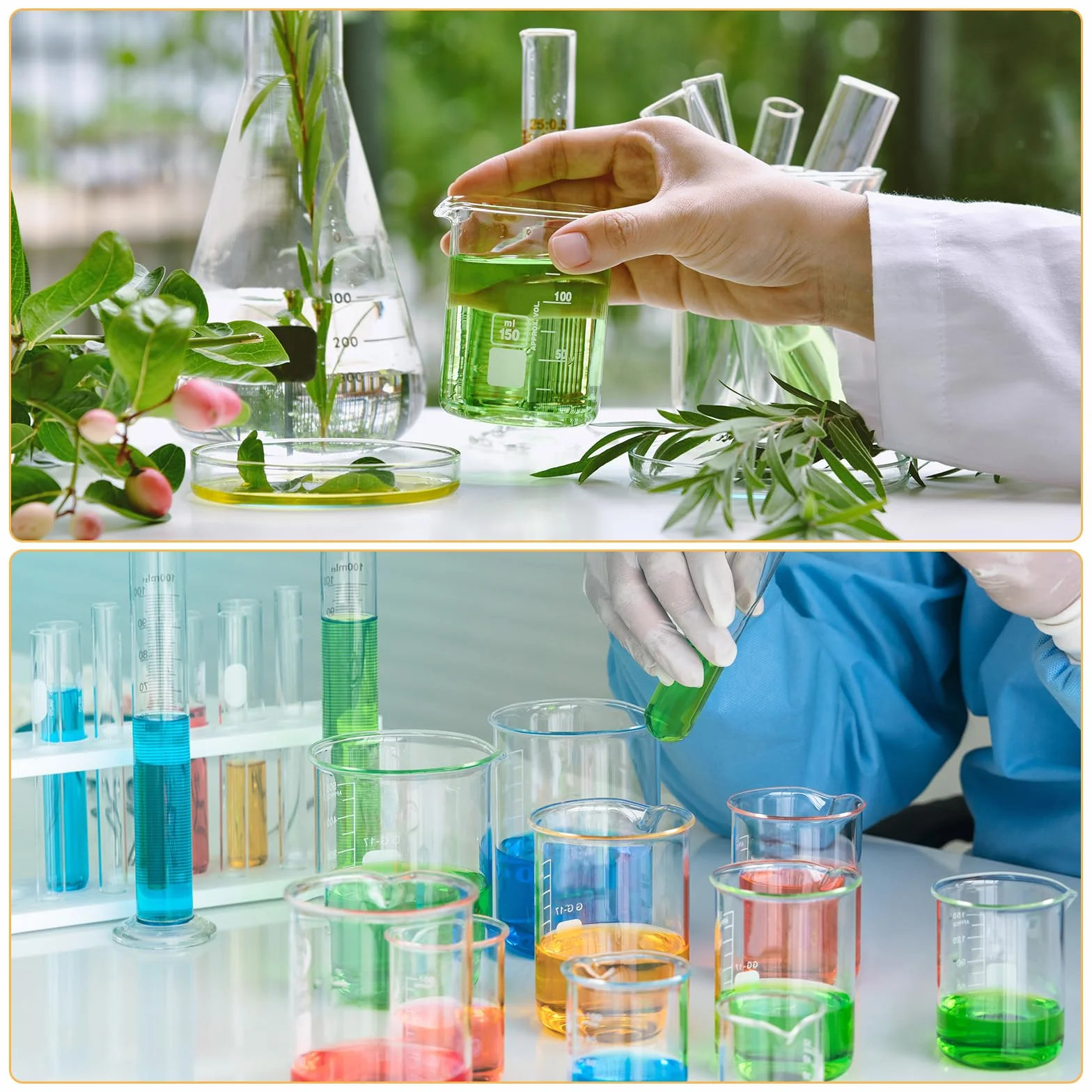 PATIKIL Zlewka szklana o niskiej formie, 100 ml, 12 sztuk, 3,3 szkło borokrzemowe, miarka z podziałką z wylewką do kuchennych płynów laboratoryjnych