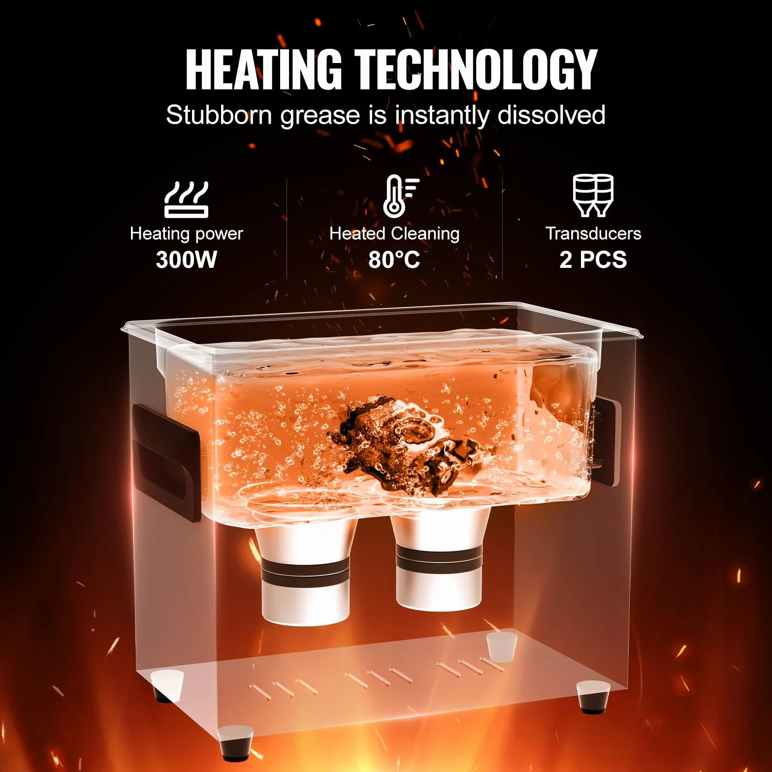VEVOR Ultradźwiękowa cyfrowa myjka ultradźwiękowa 3 l 120 W, ulepszony tryb delikatny, przemysłowa myjka ultradźwiękowa 40 kHz z podgrzewaczem i zegarem do pojemników, biżuteria 265 x 165 x 240 mm