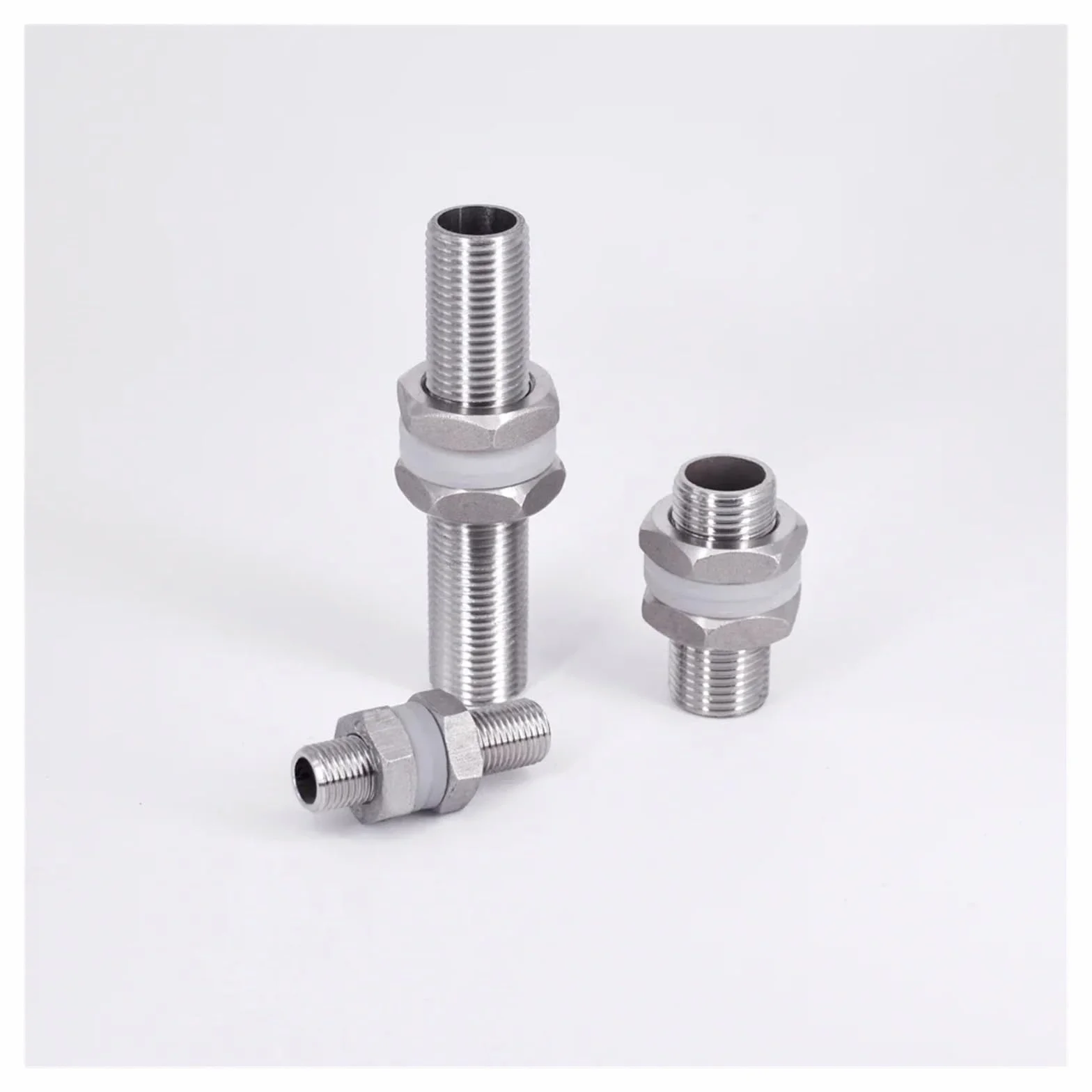 1/2" Stainless Steel Full Thread Bulkhead Lock Pipe Fitting Water Tank 75mm