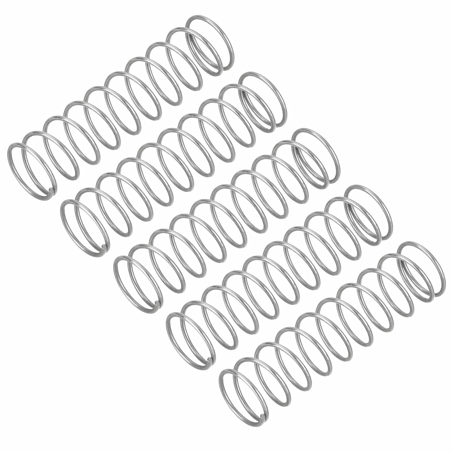 QUARKZMAN 5 sztuk sprężyn naciskowych, 0,9 x 12 x 50 mm, sprężyny naciskowe, sprężyna naciągowa, sprężyna spiralna, sprężyna spiralna, sprężyna stalowa 304, kolor srebrny