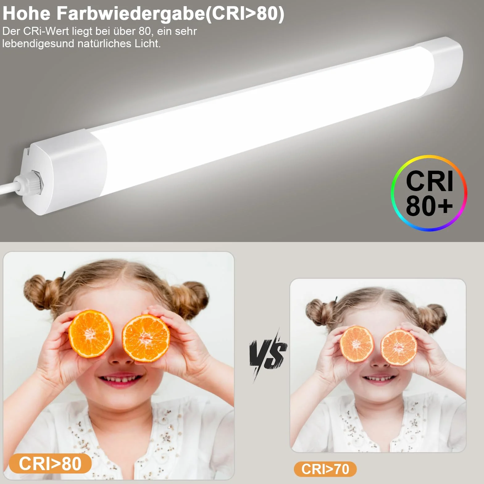 Oraymin Neon Led 120 CM, 36 W 4000 LM oprawa wewnętrzna 4000K Neutralna biel, IP65 Wodoodporna lampa sufitowa do warsztatu, garażu, pod podłogą, biura