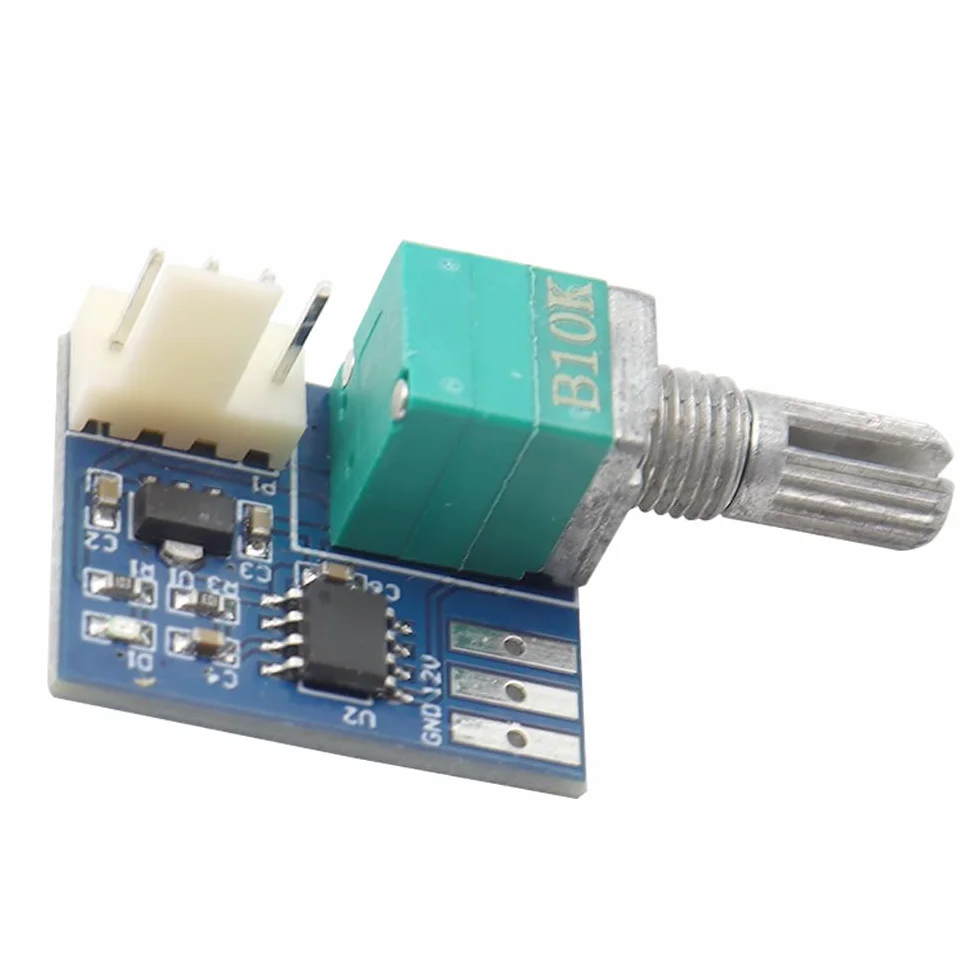 Alnicov Regulator prędkości wentylatora, sterowanie wentylatorem PWM, DC 12 V, 4-przewodowy, termostat PWM, regulator prędkości z przełącznikiem, 2 szt