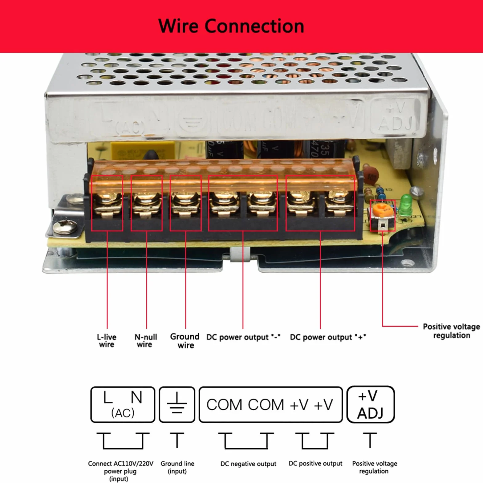Zasilacz 18V 10A Przełączanie Zasilanie AC 110/220 V na DC 18V 180W Transformator