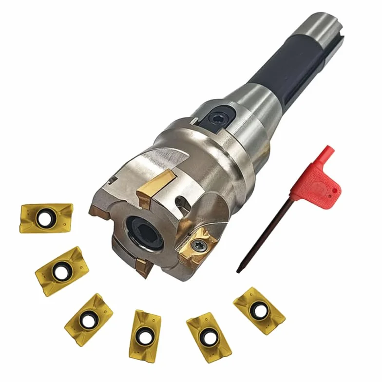 ASZLBYN R8 uchwyt narzędziowy R8-FMB22 7/16"-20 UNF adapter wrzeciona BAP400R 50-22-4T 90° flet głowica frezu płaski APMT1604PDER CNC płytki do cięcia
