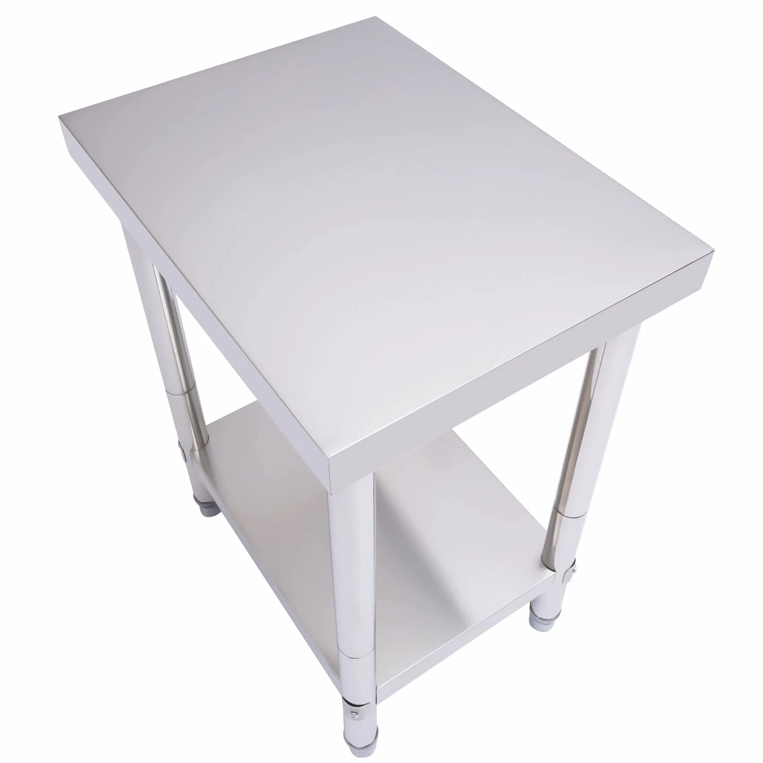 Stół roboczy ze stali nierdzewnej 60x45x80 cm z półką i regulowanymi nóżkami 400 kg