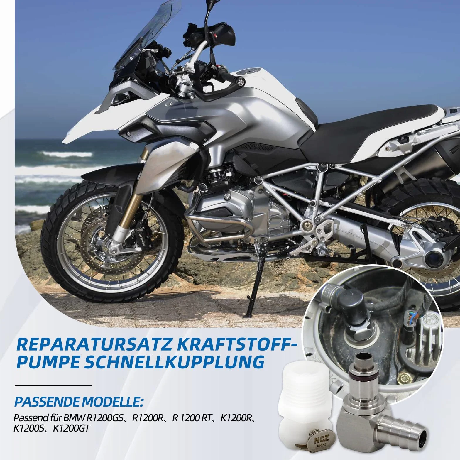 Szybkozłącze do pomp paliwowych, pasuje do R1200GS, R1200R, R 1200 RT, K1200R, K1200S, K1200GT i innych modeli.