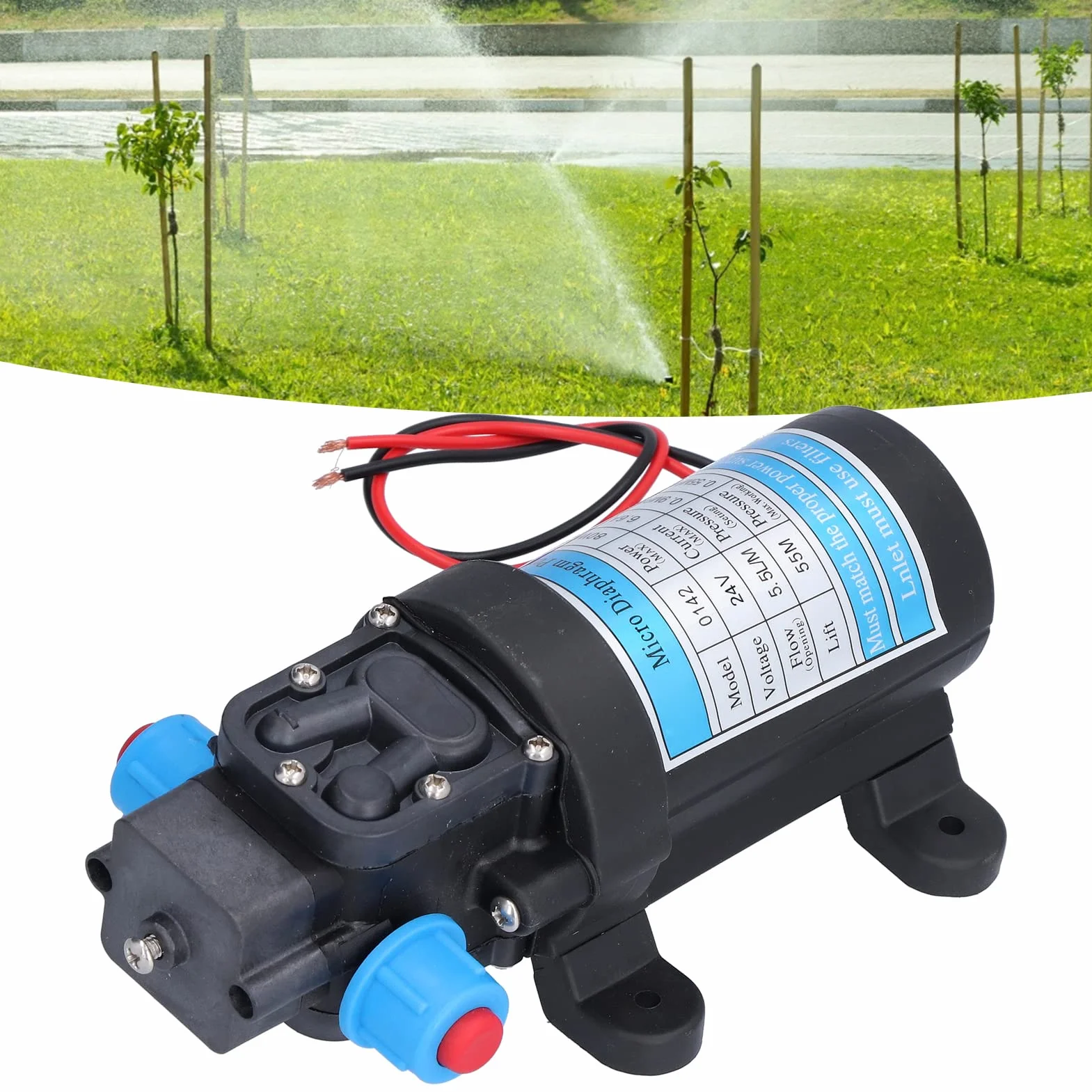 Pompa Mikromembranowa 5,5 L/min Samozasysająca Wysokociśnieniowa DC 24V