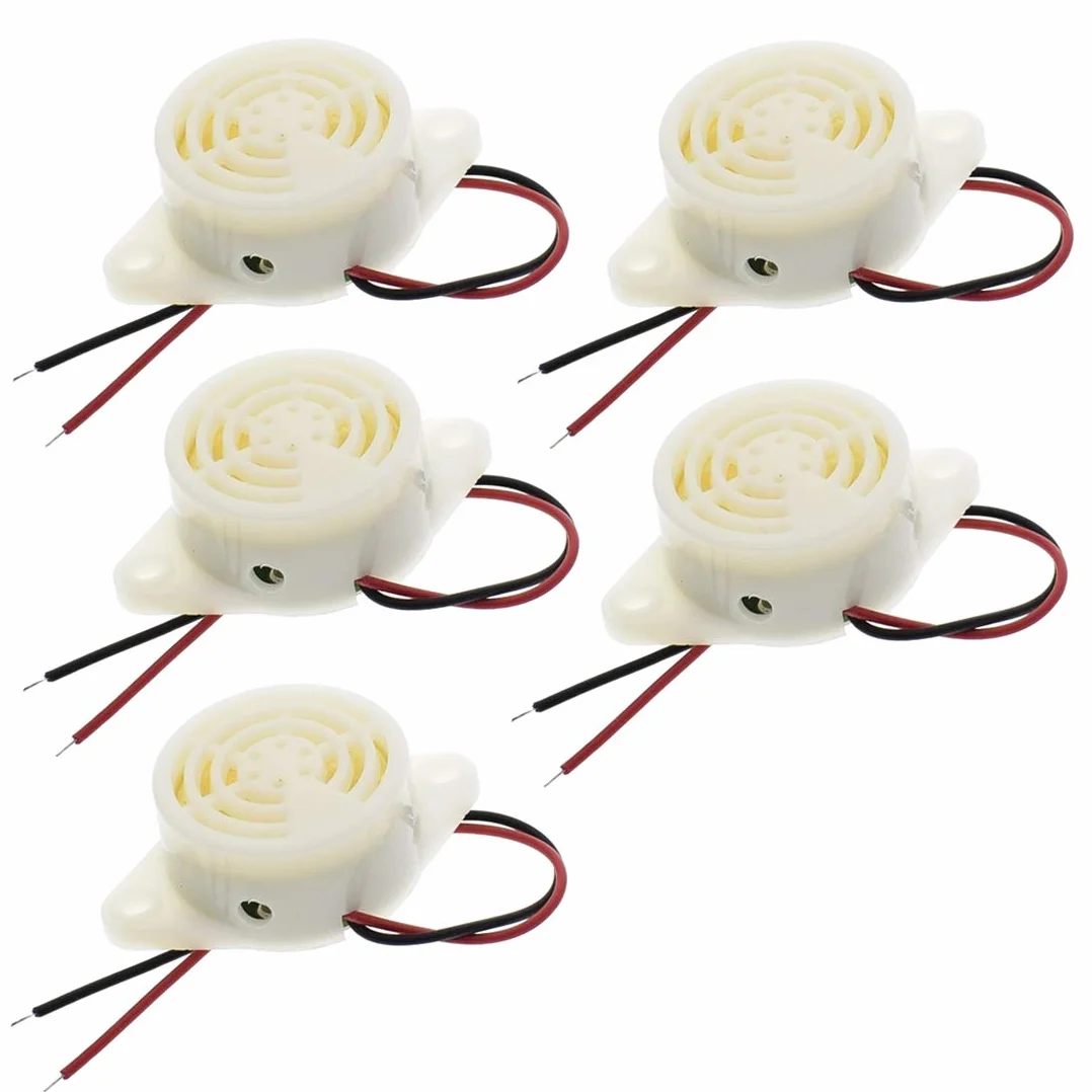Hailege 5pcs 95DB Alarm Buzzer SFM-27 High-decibel 3-24V 12V Electronic Buzzer Beep Alarm Intermittent Continuous Beep for Arduino