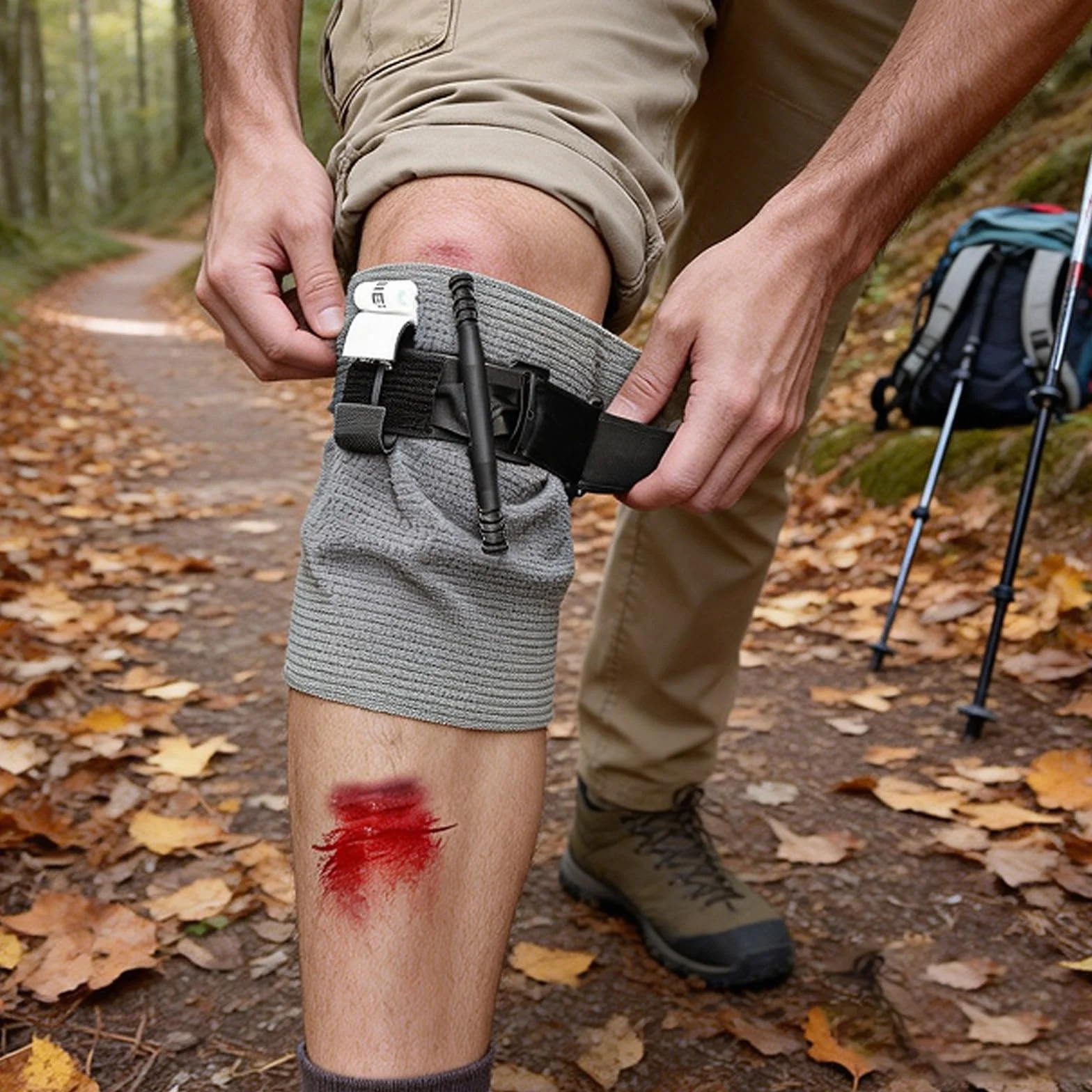 GVSS Opaska zaciskowa 95 cm, z opatrunkiem kompresyjnym 15 cm, jedna ręka taktyczna opaska zaciskowa, uciskowy opatrunek izraelski, bramka zaciskowa do nagłych wypadków, kemping, wędrówki, wojsko