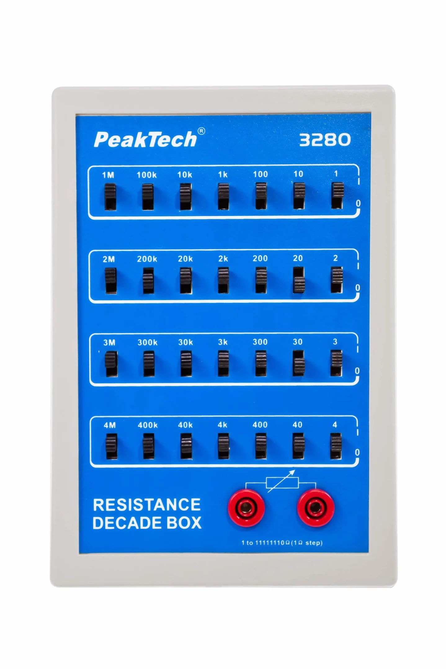 PeakTech P 3280 Dekada rezystancji, 1 Ω do 11,111 MΩ